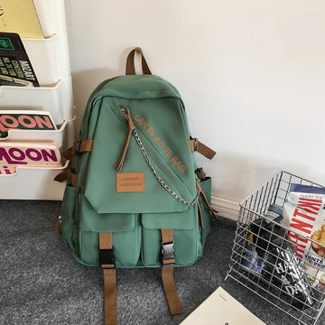 Xajzpa BACK TO SCHOOL Large Fashion Men Backpack Waterproof Nylon Rucksack for Teenager Schoolbag Kawaii Women Bag Cool Lovers Travel Shoulder Mochila